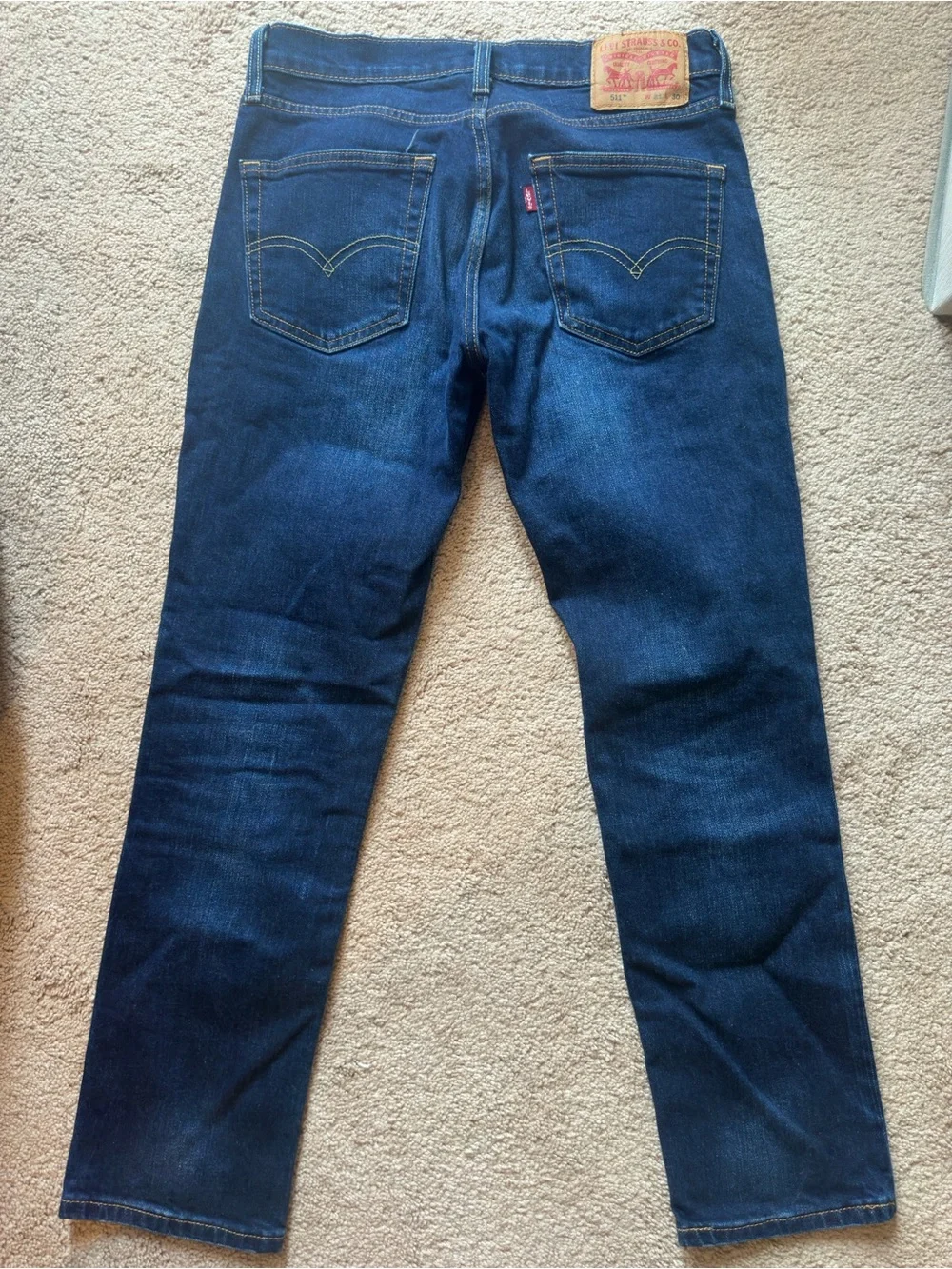 Levi's Men's Blue Straight Jeans with Signature Patch